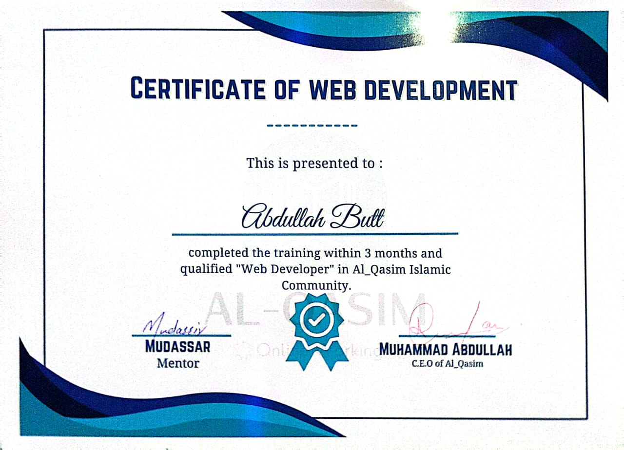 Web Development Certificate