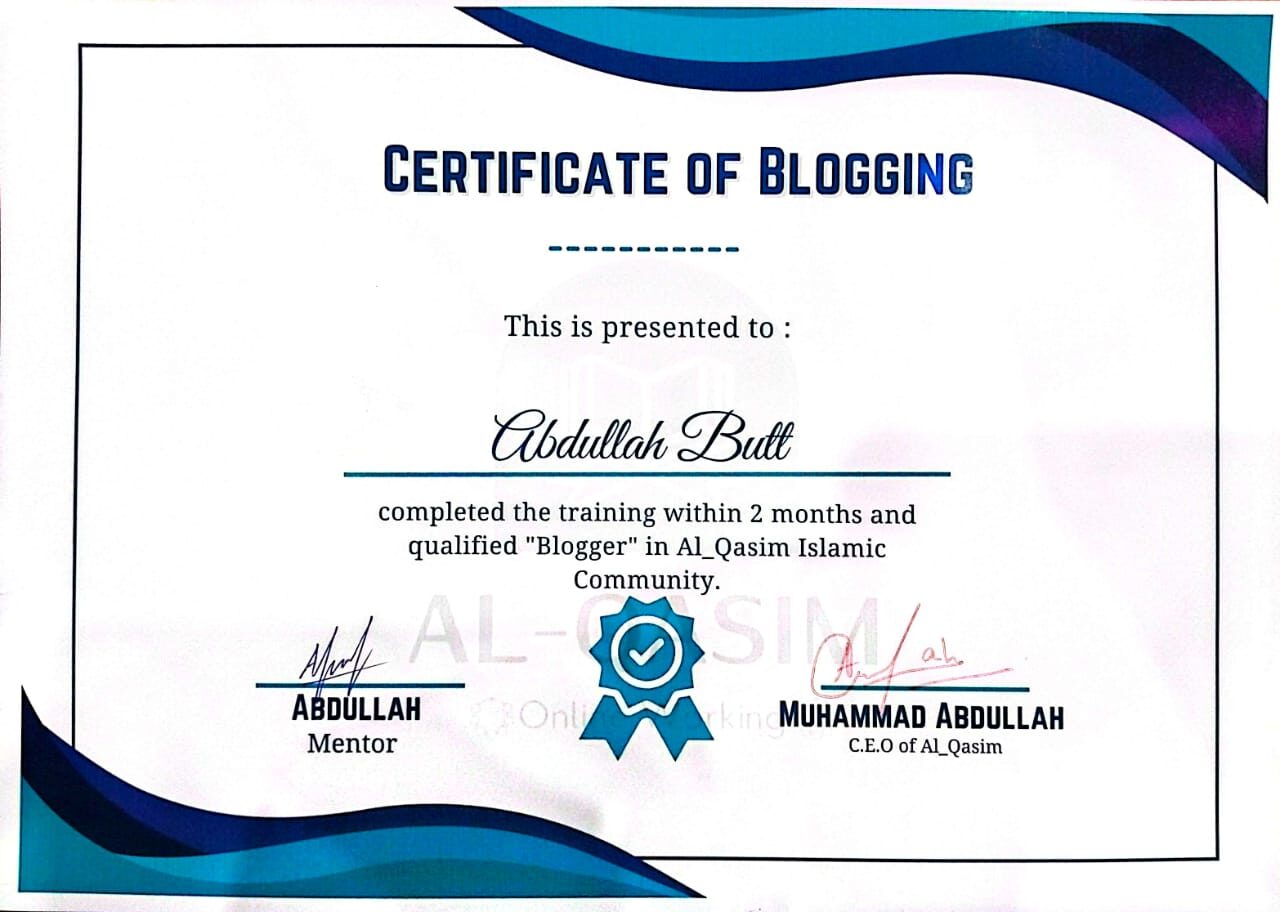 Blogging Certificate