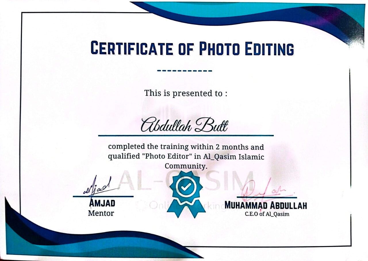 photo Editing by ai Certificate
