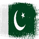 Brush stroke with Pakistan flag, isolated on transparent background, vector illustration