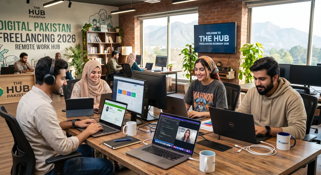 modern remote work setup in pakistan