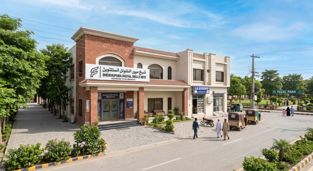exterior view representing an accessible it office and institute location near jinnah park in