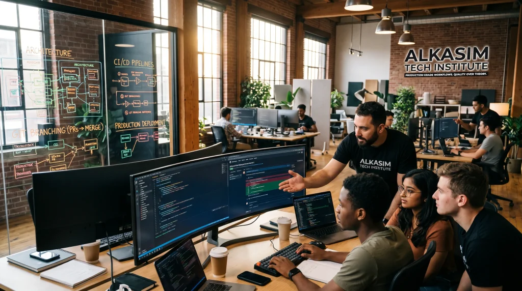 rigorous line by line code reviews and production grade engineering workflows replace outdated rote theory at alkasim tech institute