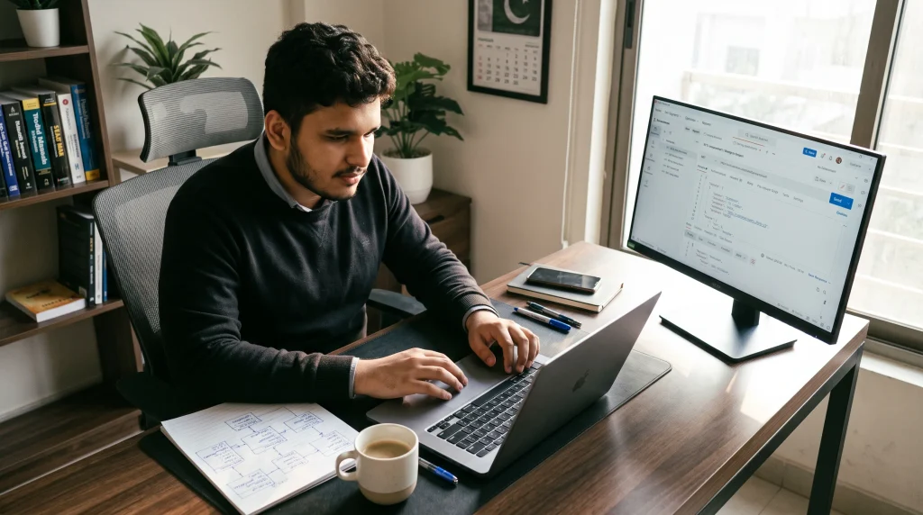 zain nadeem scoping technical requirements and developing backend apis during his independent engineering phase