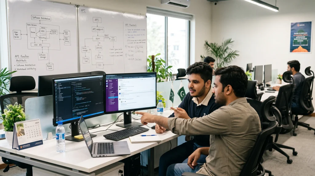 zain nadeem working in a collaborative software development office as a junior software engineer